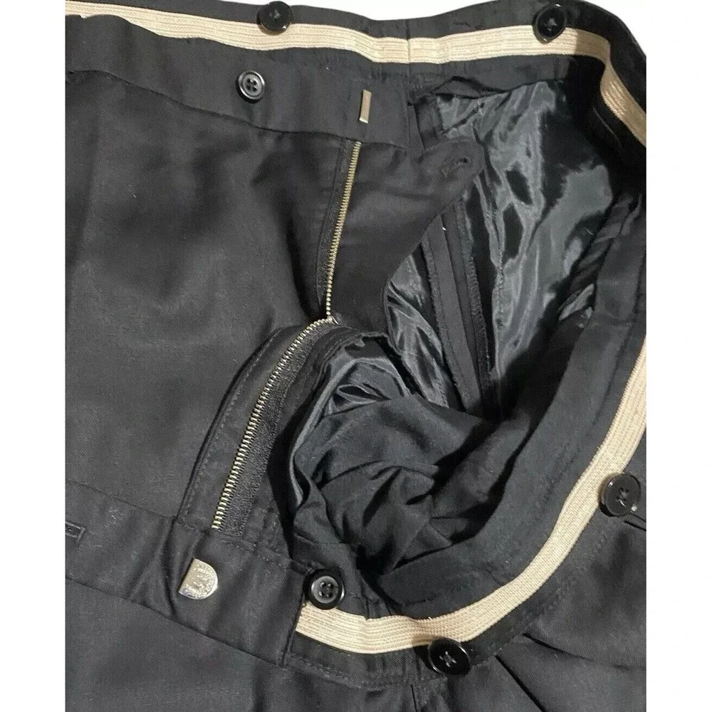 Bespoke Tailored Mens Suit Jacket Pants Black 3 Button 2XL Pants 48x26 Chest 50